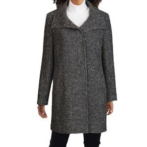 Cole Haan Signature Coat Wool Blend Tweed in Charcoal Size 10 *FLAWED